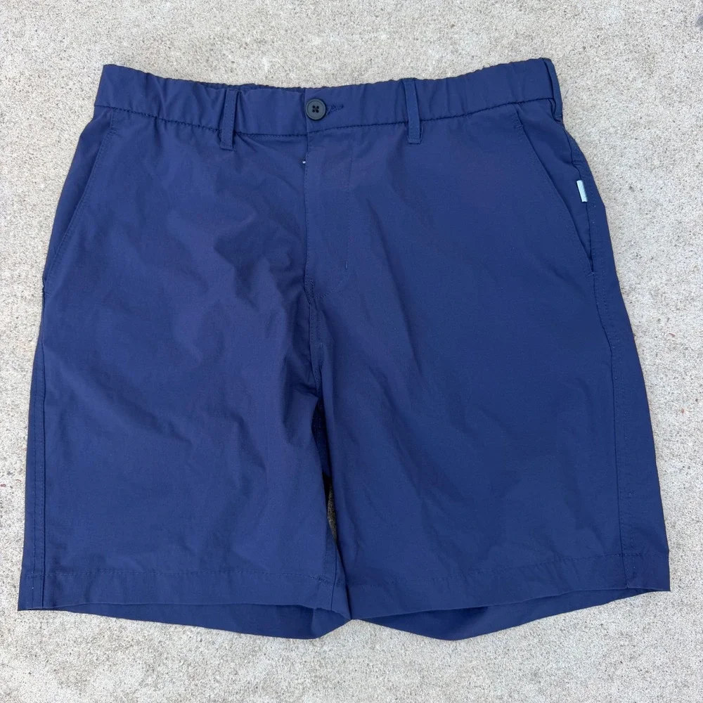 Onia Hybrid Shorts Mens 32 Navy Blue Stretch Tech Casual Lightweight Summer - Picture 2 of 9